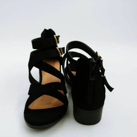 Top Moda Courtney Strappy Sandals Black 6.5 New - Picture 3 of 10